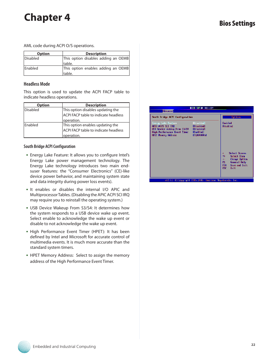 Chapter 4, Bios settings | Lanner LEC-7100 User Manual | Page 25 / 38