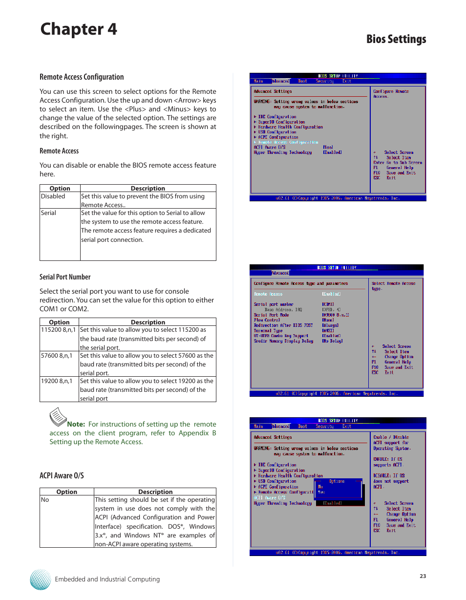 Chapter 4, Bios settings | Lanner LEC-7100 User Manual | Page 26 / 38