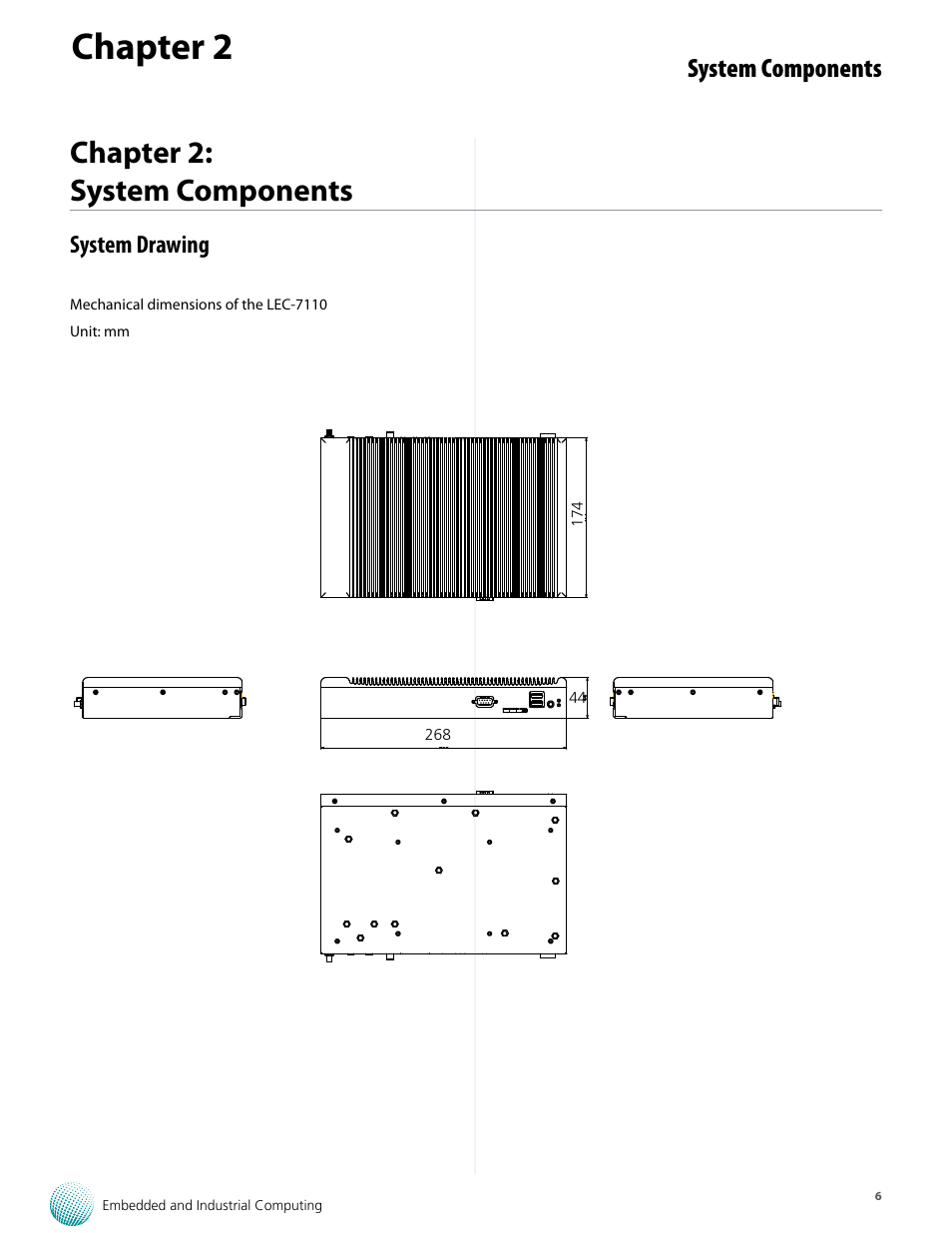 Chapter 2, Chapter 2: system components, System components | Lanner LEC-7110 User Manual | Page 6 / 30