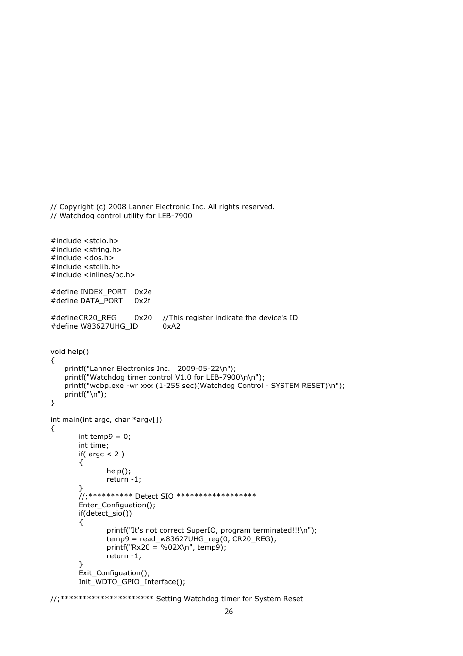 Appendix a. watchdog timer, Introduction | Lanner LEC-7900 User Manual | Page 27 / 36
