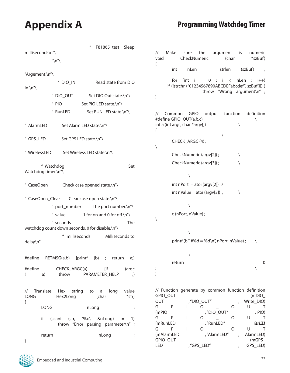 Appendix a, Programming watchdog timer | Lanner LEC-7950 User Manual | Page 23 / 29