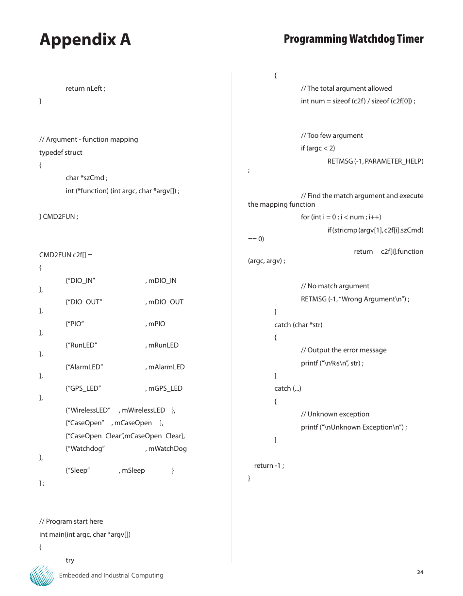 Appendix a, Programming watchdog timer | Lanner LEC-7950 User Manual | Page 25 / 29