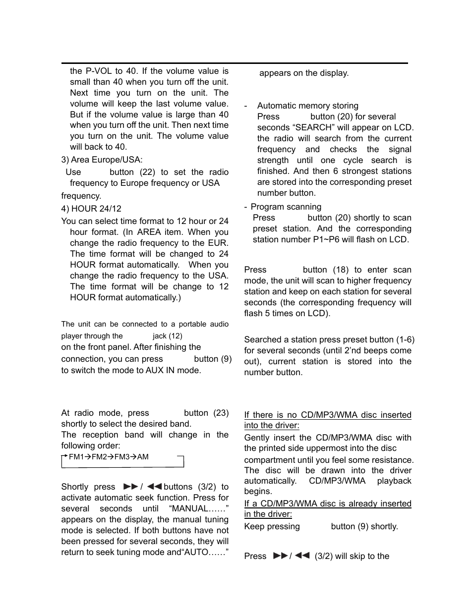 Operation | Lanzar AQCD60BTS User Manual | Page 10 / 20