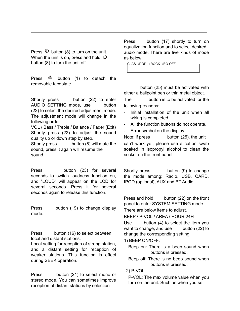 Operation | Lanzar AQCD60BTS User Manual | Page 9 / 20