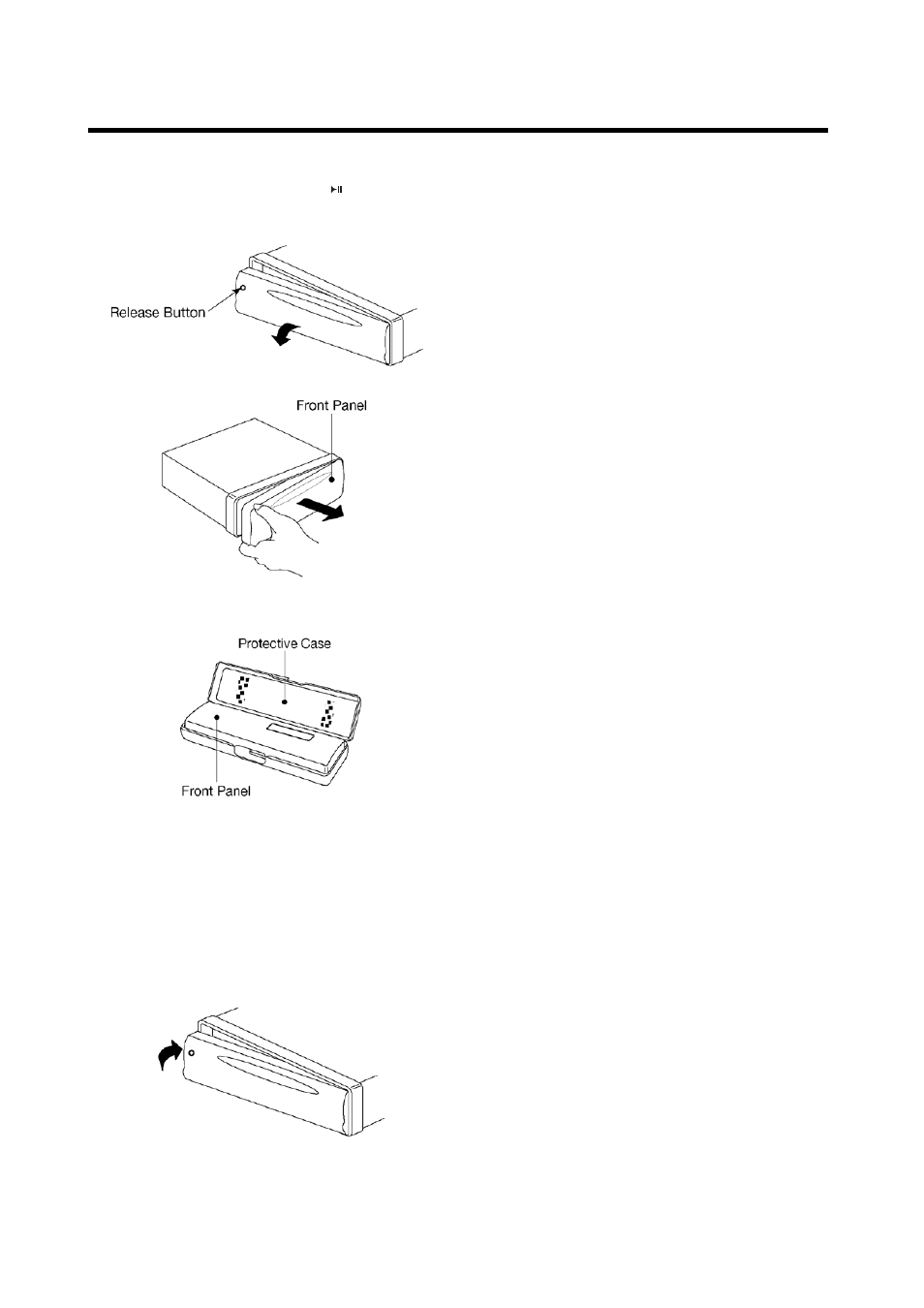 Removing the front panel, Installing the front panel, Precautions when handling | Using the detachable front panel | Lanzar AQMP70BTS User Manual | Page 6 / 19