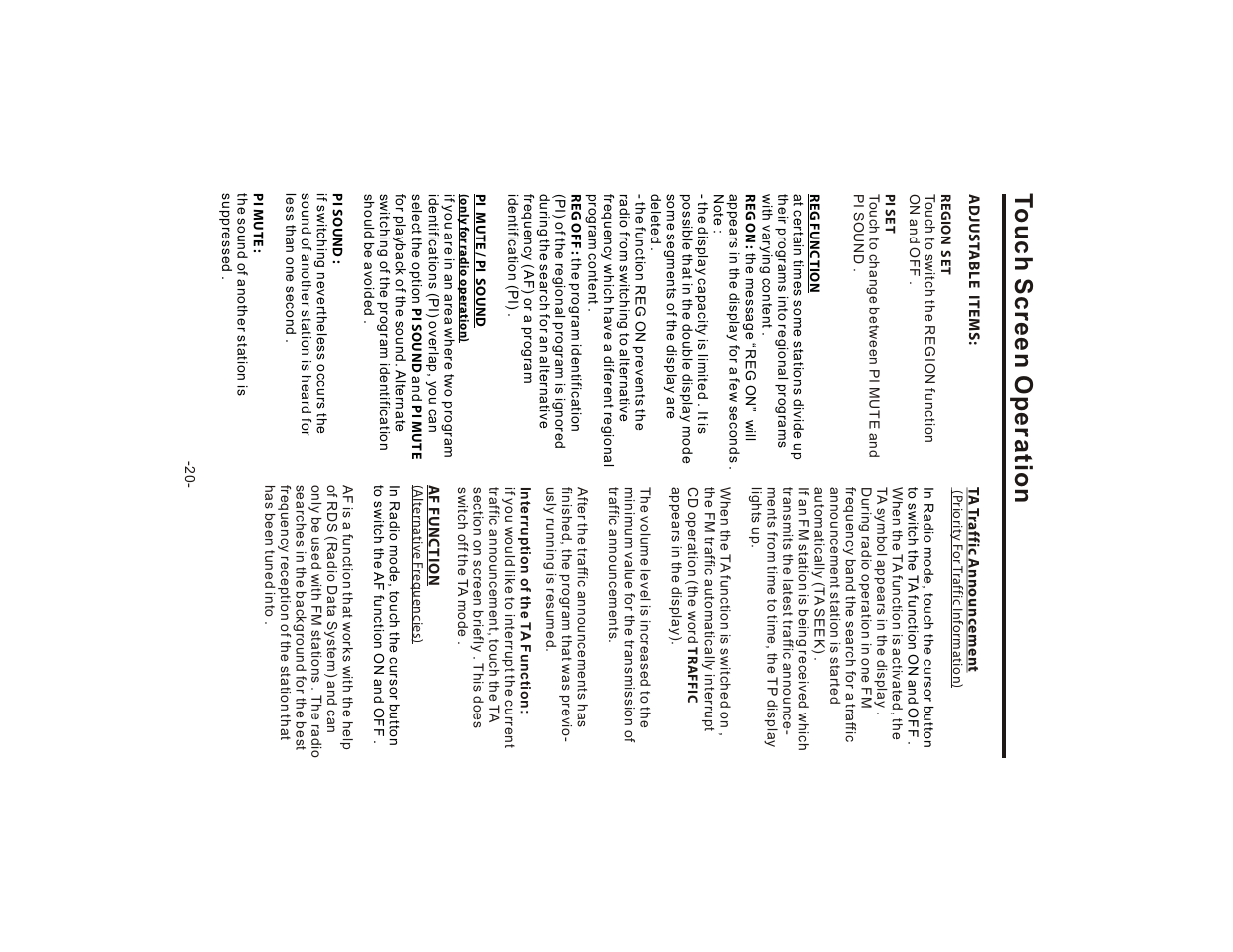 Touch screen operation | Lanzar SD75MU User Manual | Page 22 / 39