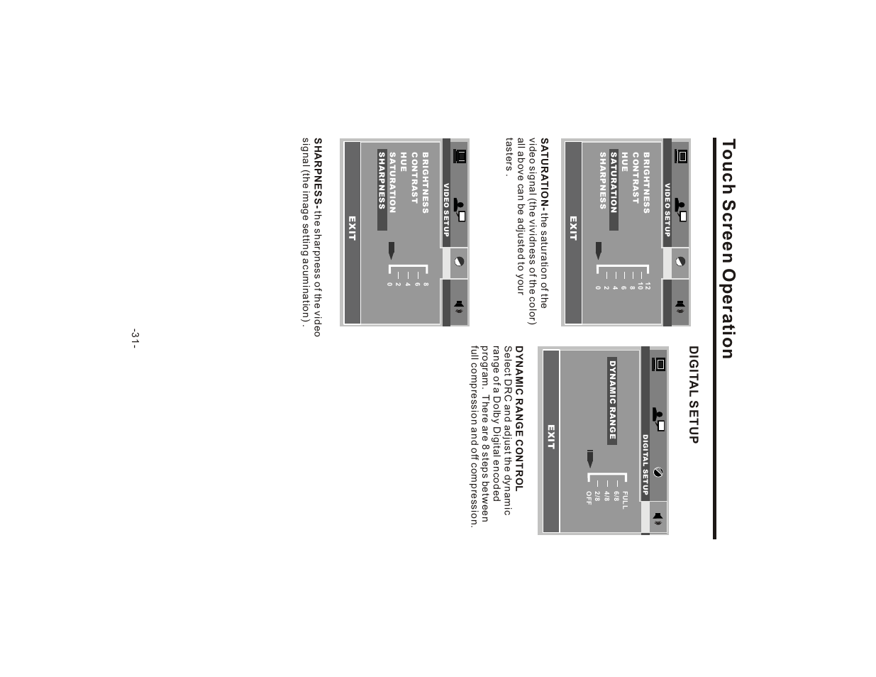 Touch screen operation, Digit al setup | Lanzar SD75MU User Manual | Page 33 / 39