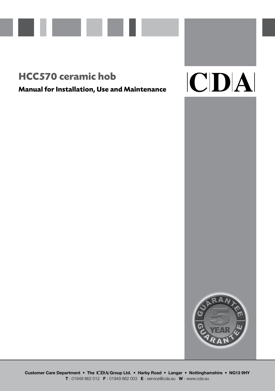 CDA HCC570 User Manual | 12 pages