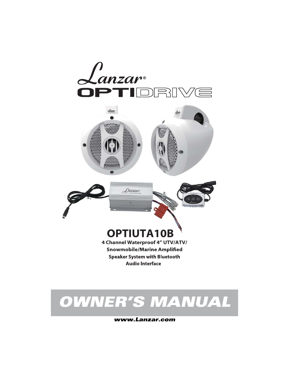 Lanzar OPTIUTVA10B User Manual | 8 pages