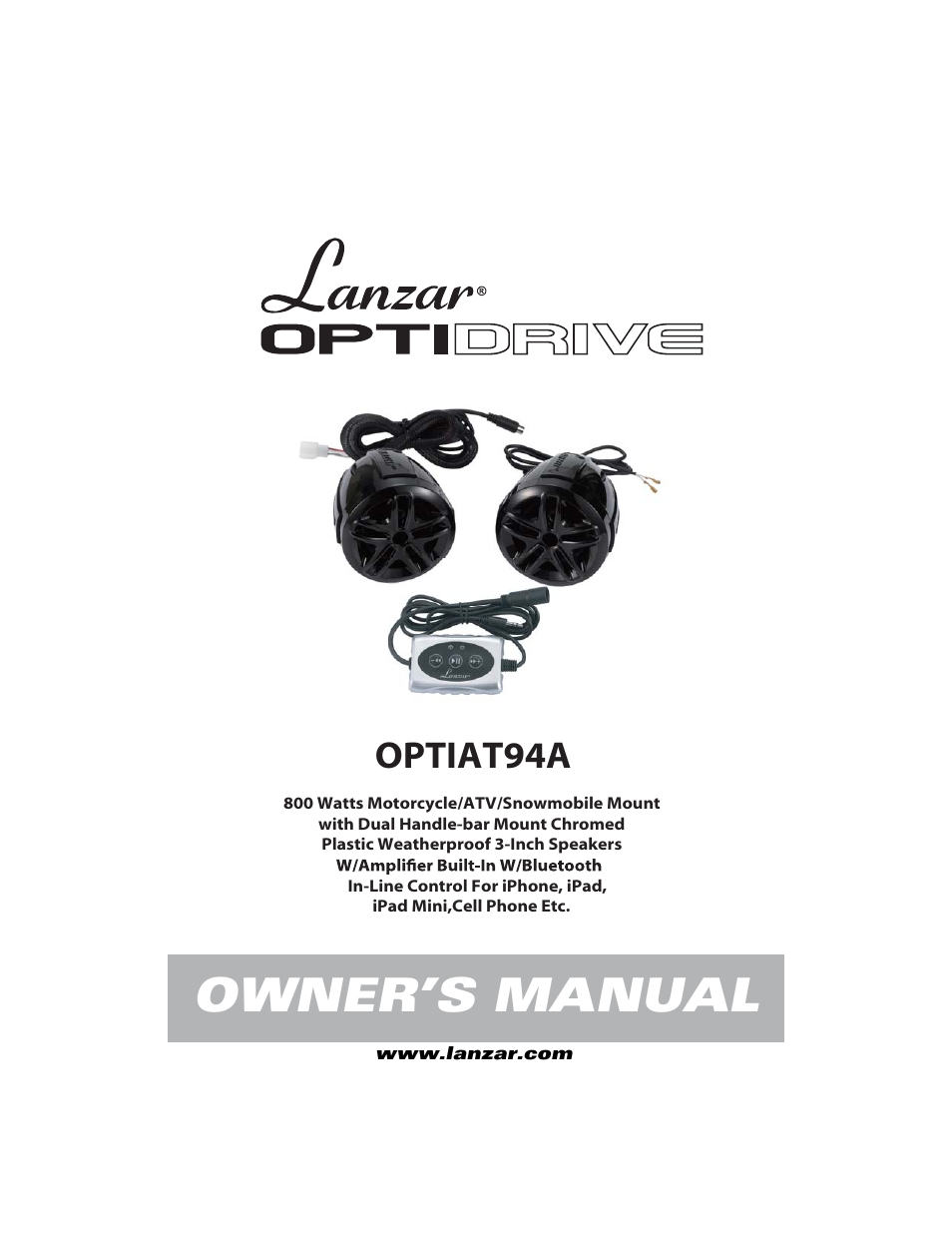 Lanzar OPTIAT94A User Manual | 8 pages