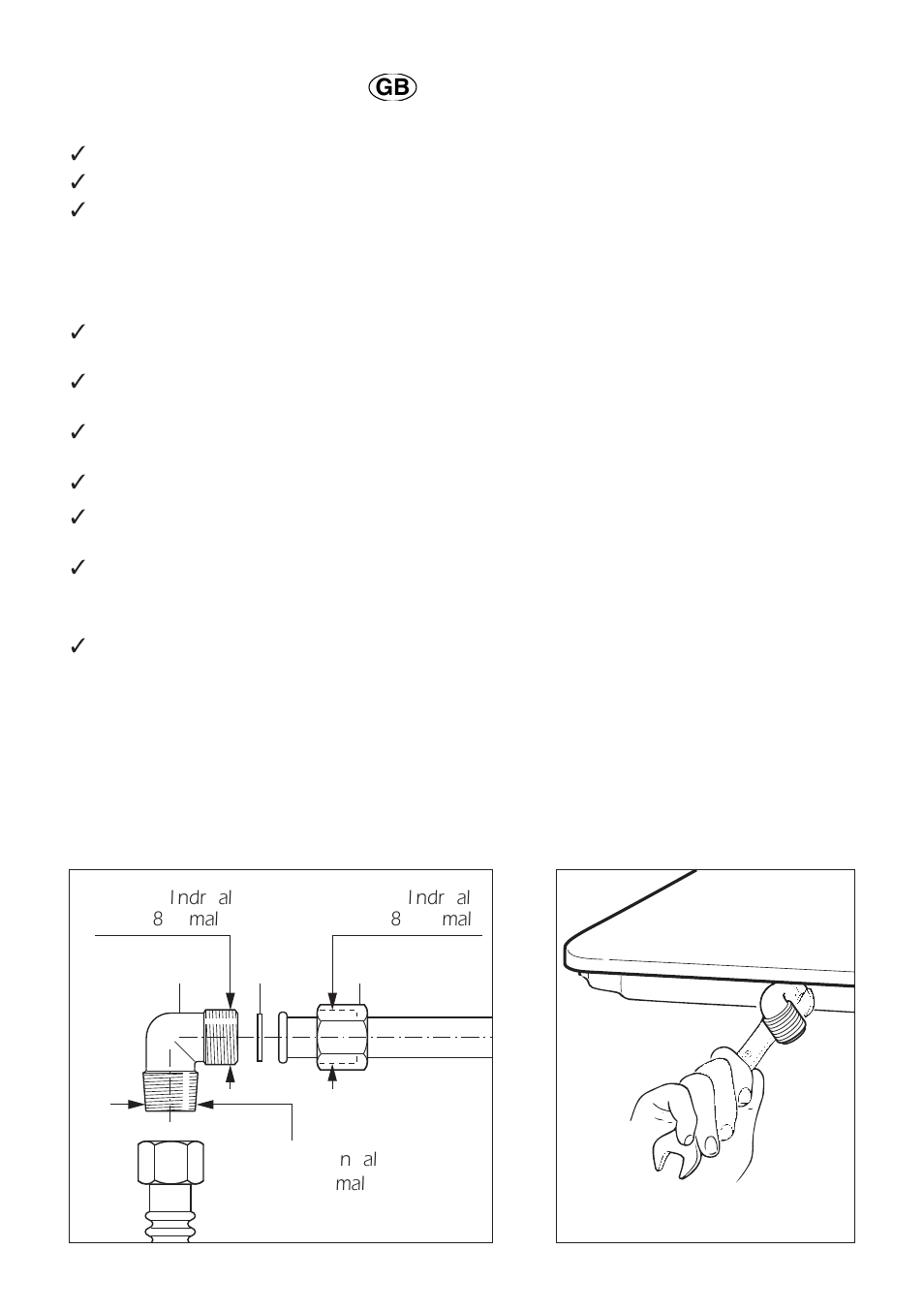 Connection to the gas supply, Gas connector | CDA 4Q4 User Manual | Page 26 / 36