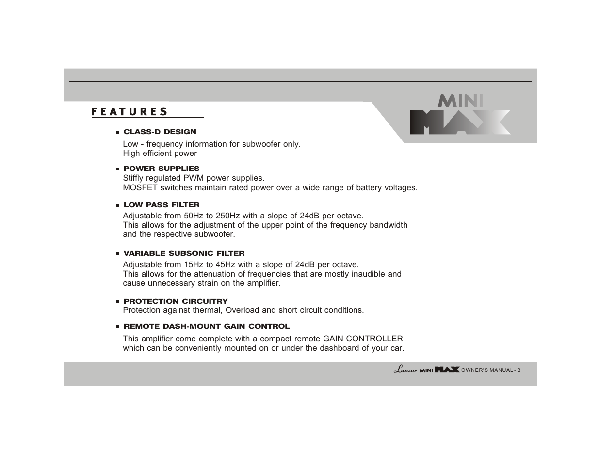 Lanzar MNX1800D User Manual | Page 5 / 16