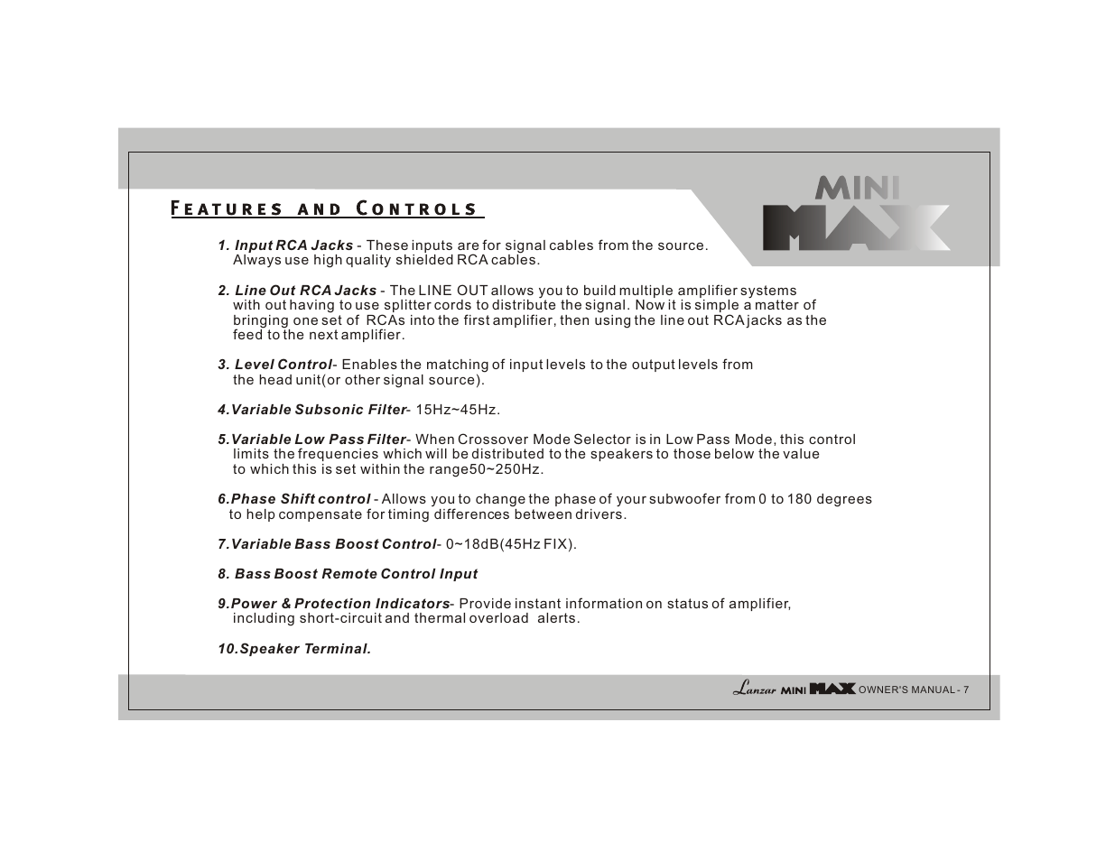 Lanzar MNX1800D User Manual | Page 9 / 16