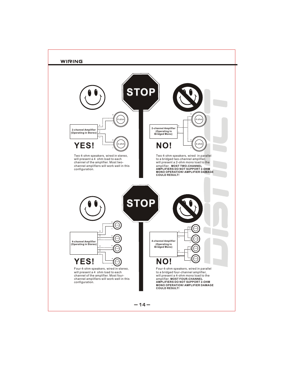 Stop, Yes! no | Lanzar DCT202 User Manual | Page 15 / 16