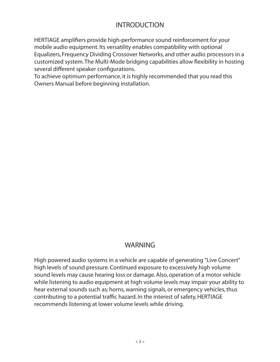 Introduction, Warning | Lanzar HTG257 User Manual | Page 2 / 23
