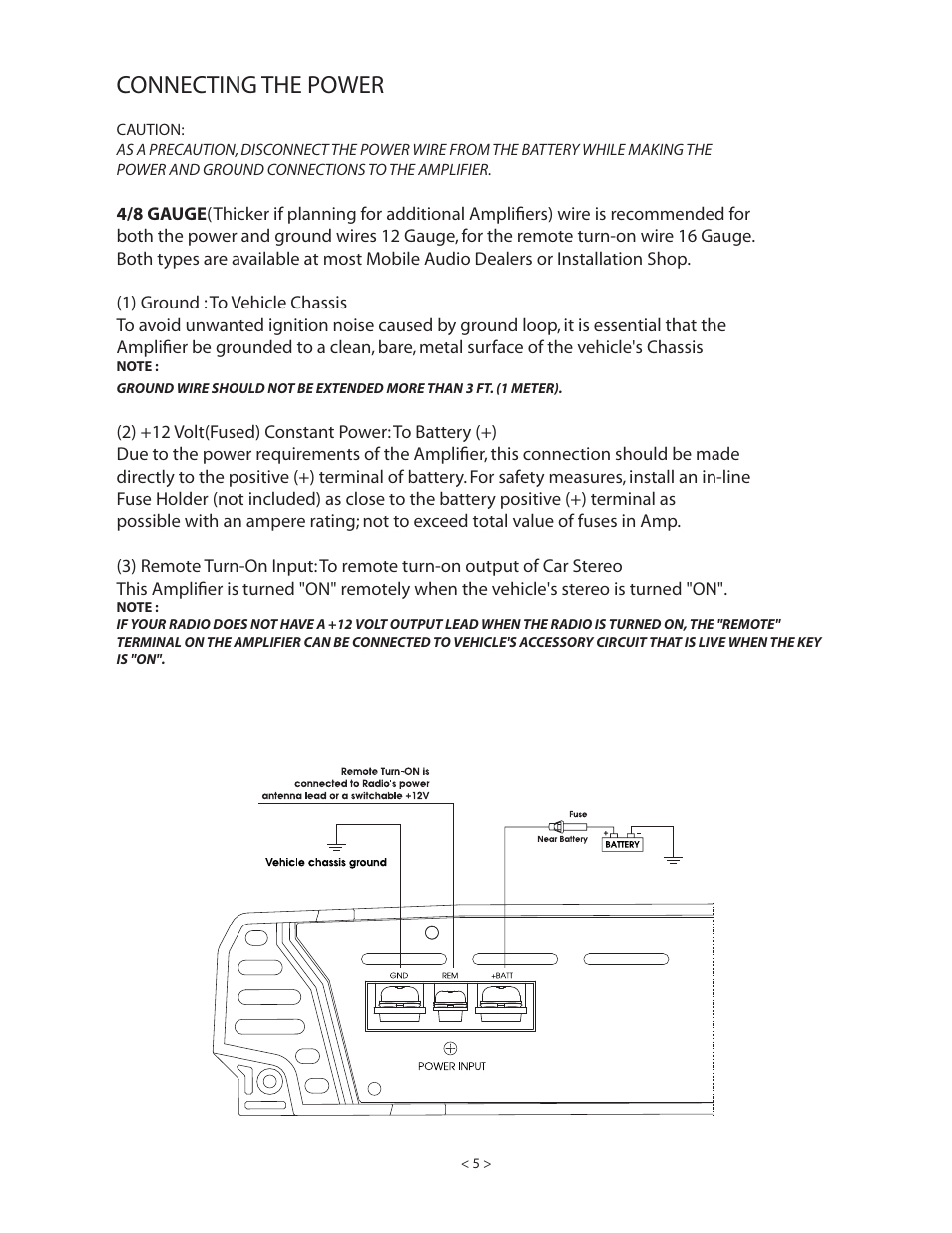 Connecting the power | Lanzar HTG257 User Manual | Page 4 / 23