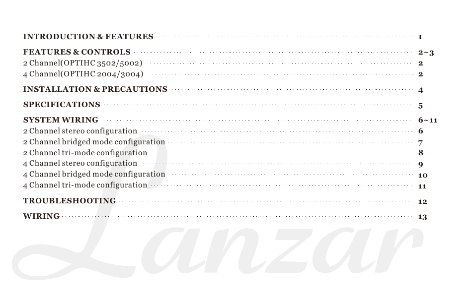 Lanzar OPTIHC5002 User Manual | Page 2 / 16