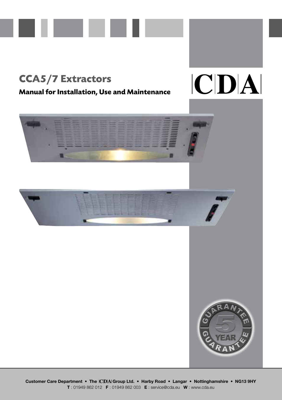 CDA CCA5/7 User Manual | 12 pages