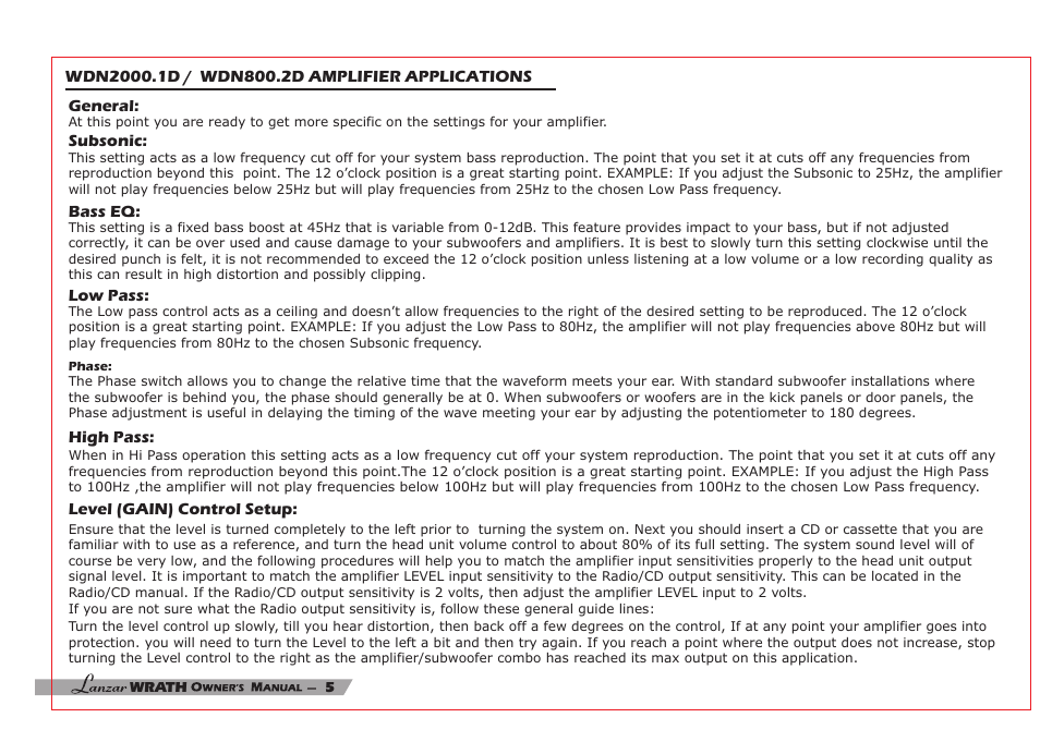 Lanzar WDN2000.1D User Manual | Page 6 / 8