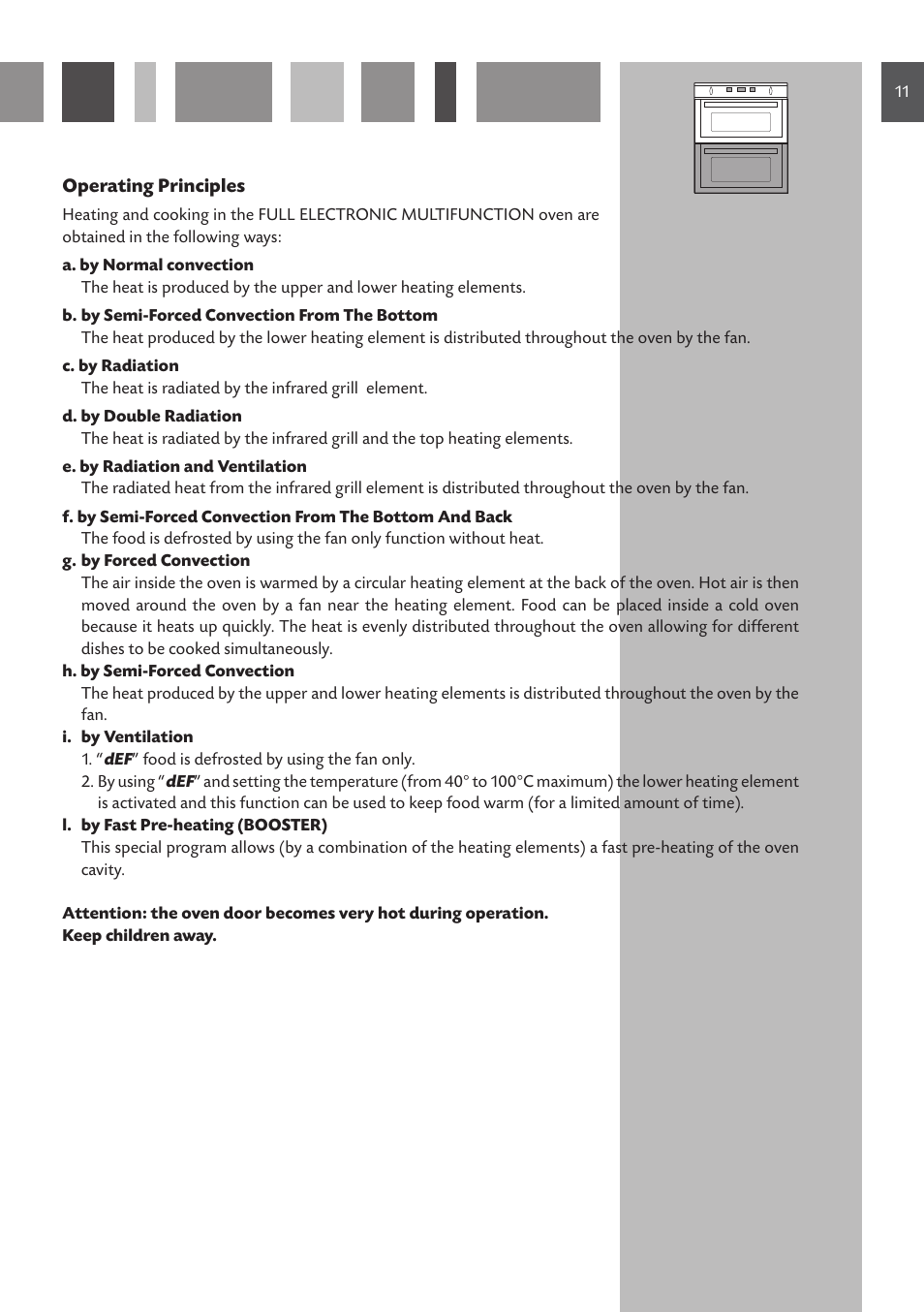 CDA Built Under Double Oven DV 770 User Manual | Page 11 / 48