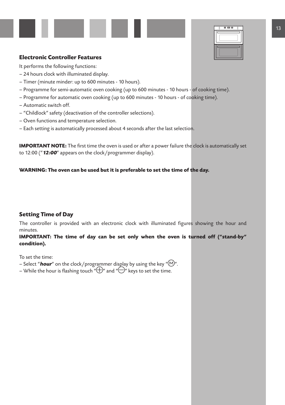 CDA Built Under Double Oven DV 770 User Manual | Page 13 / 48
