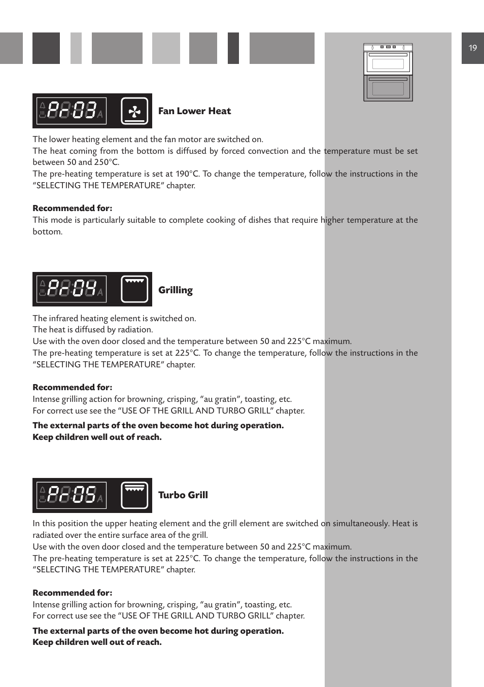 CDA Built Under Double Oven DV 770 User Manual | Page 19 / 48