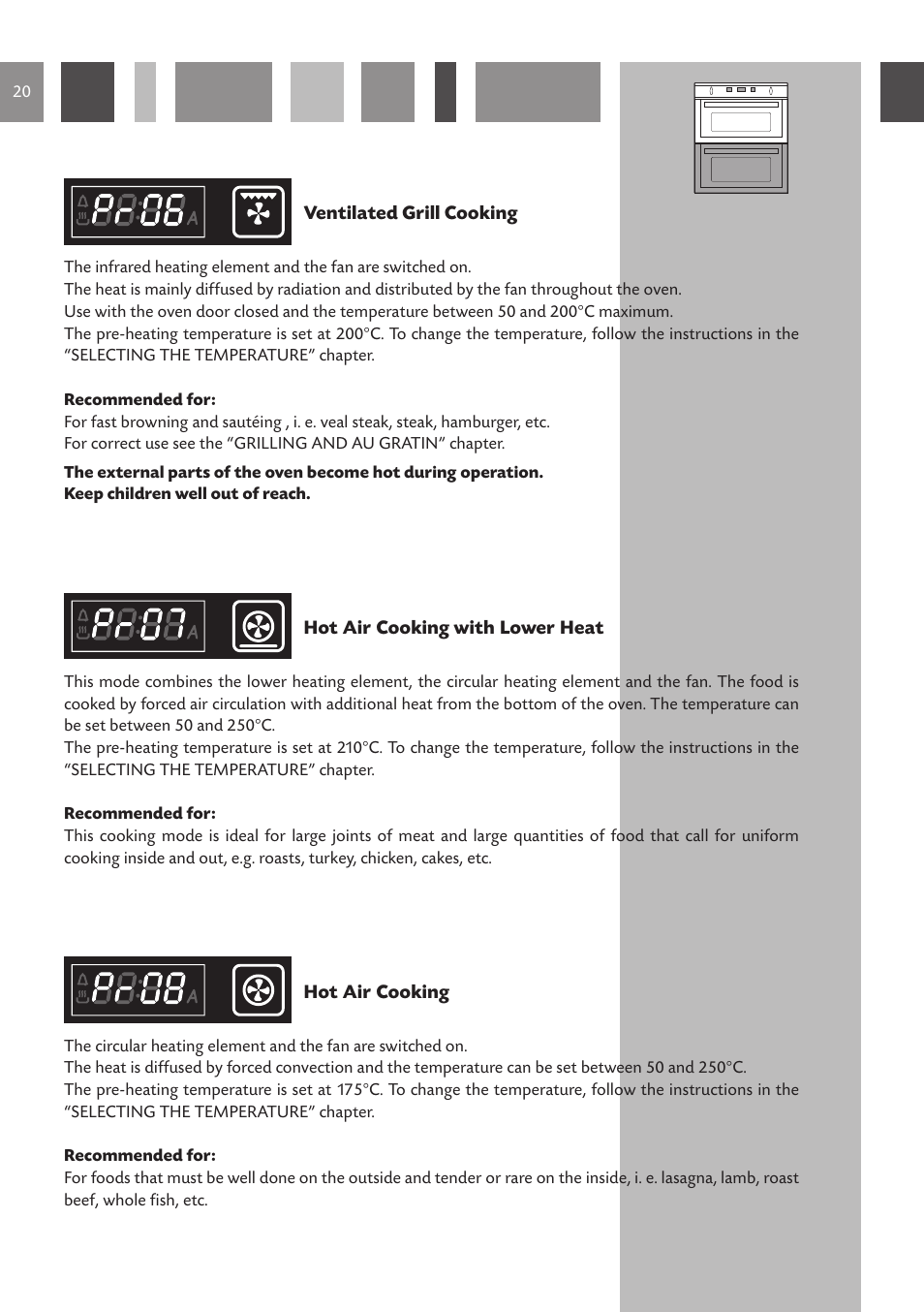 CDA Built Under Double Oven DV 770 User Manual | Page 20 / 48