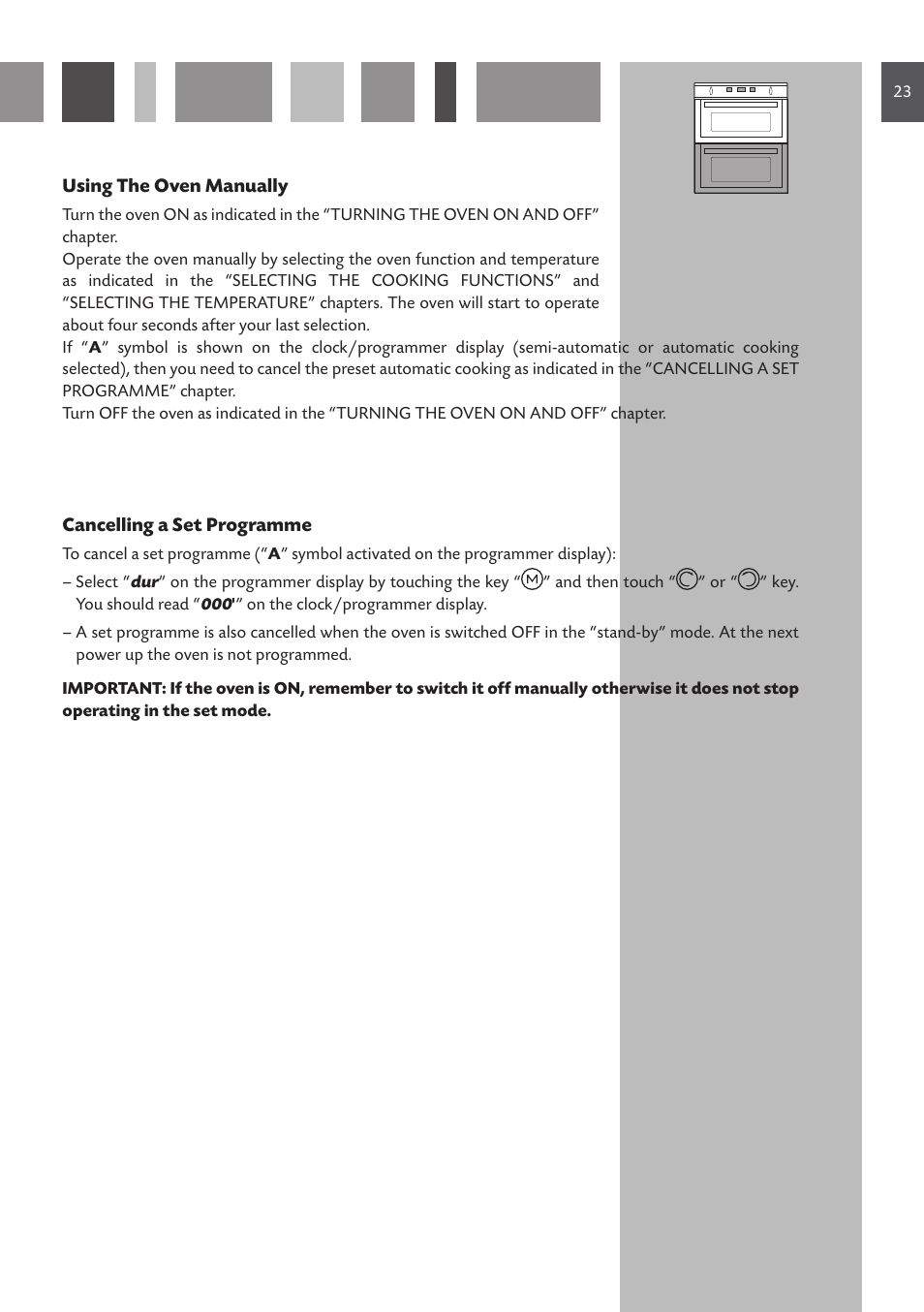 CDA Built Under Double Oven DV 770 User Manual | Page 23 / 48