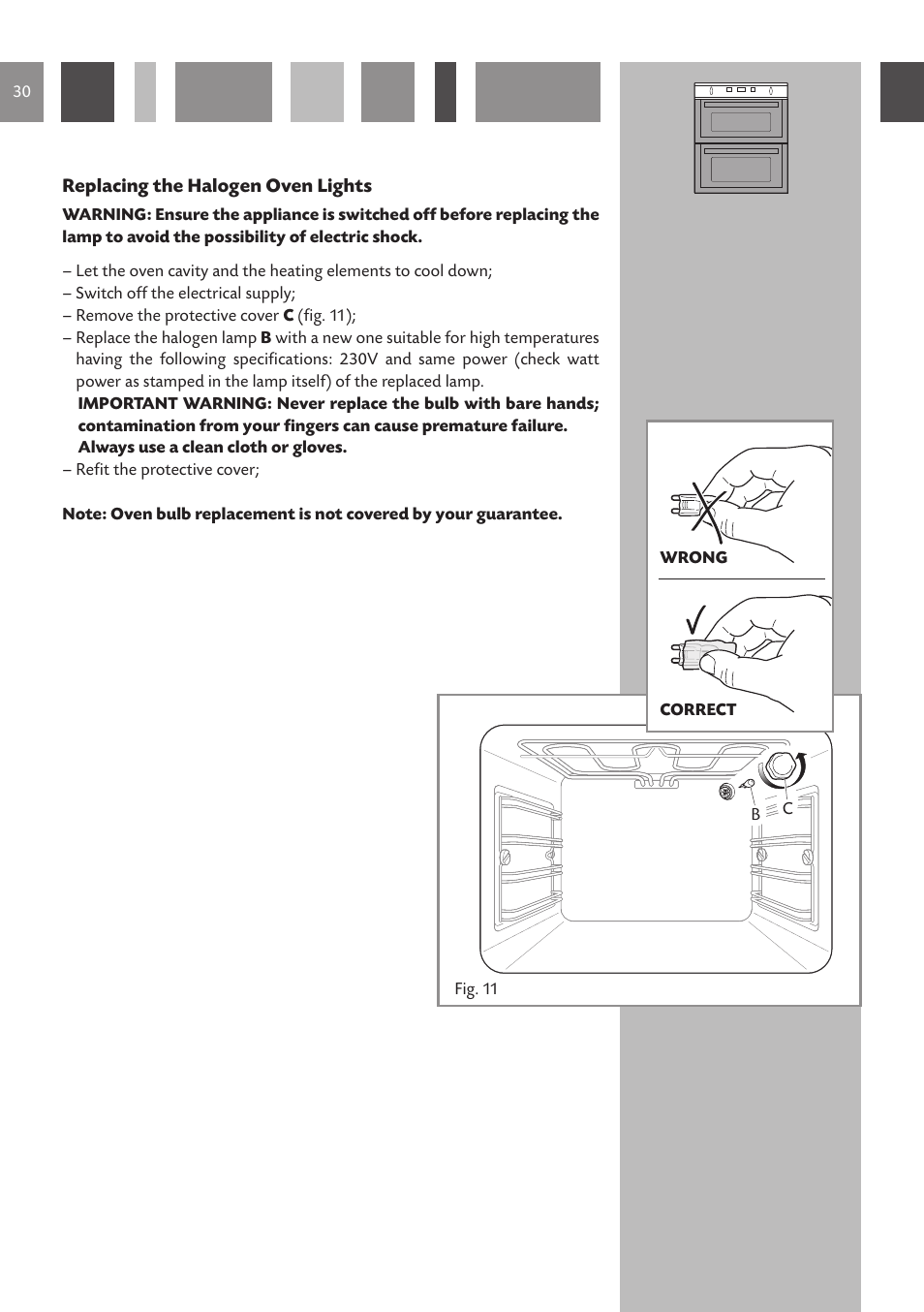 CDA Built Under Double Oven DV 770 User Manual | Page 30 / 48