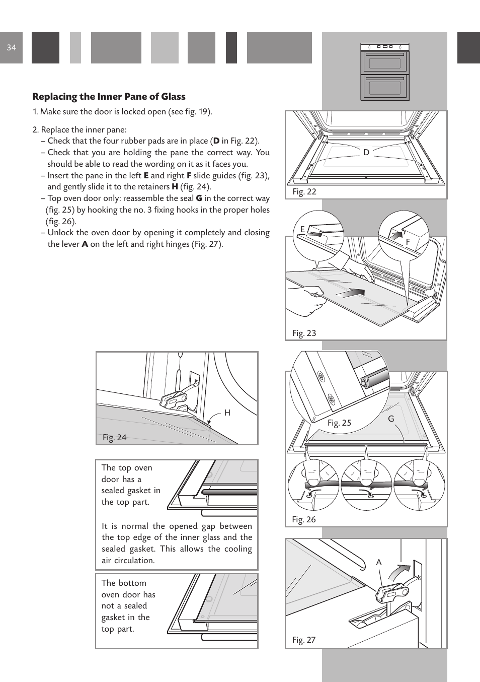 CDA Built Under Double Oven DV 770 User Manual | Page 34 / 48