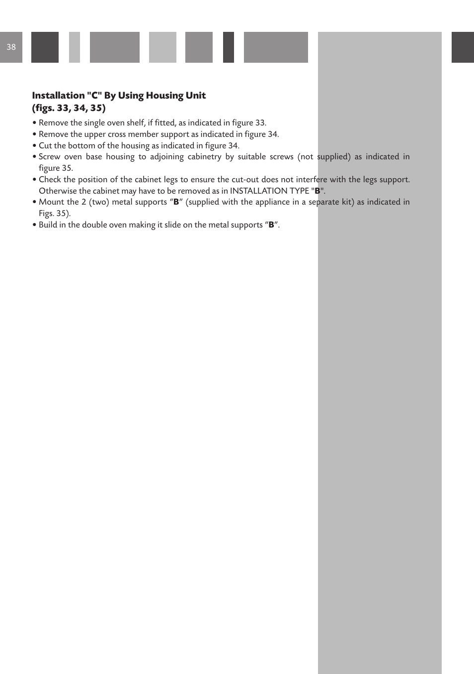 CDA Built Under Double Oven DV 770 User Manual | Page 38 / 48