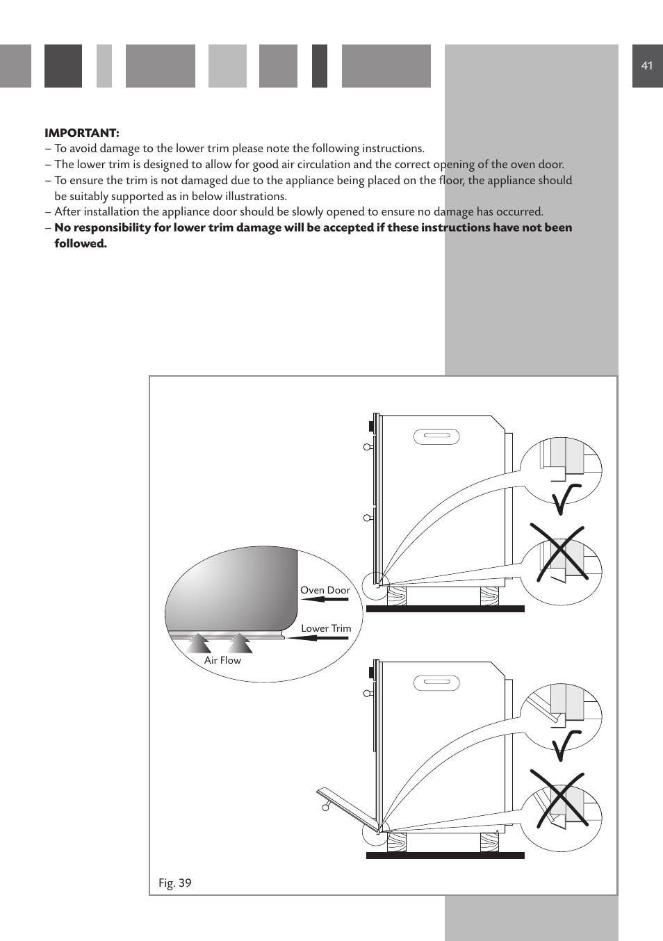 CDA Built Under Double Oven DV 770 User Manual | Page 41 / 48