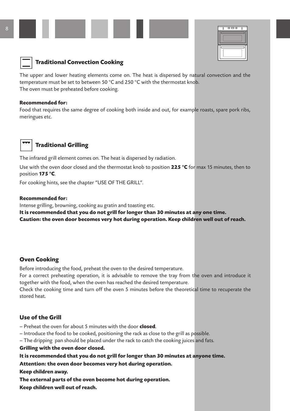 CDA Built Under Double Oven DV 770 User Manual | Page 8 / 48