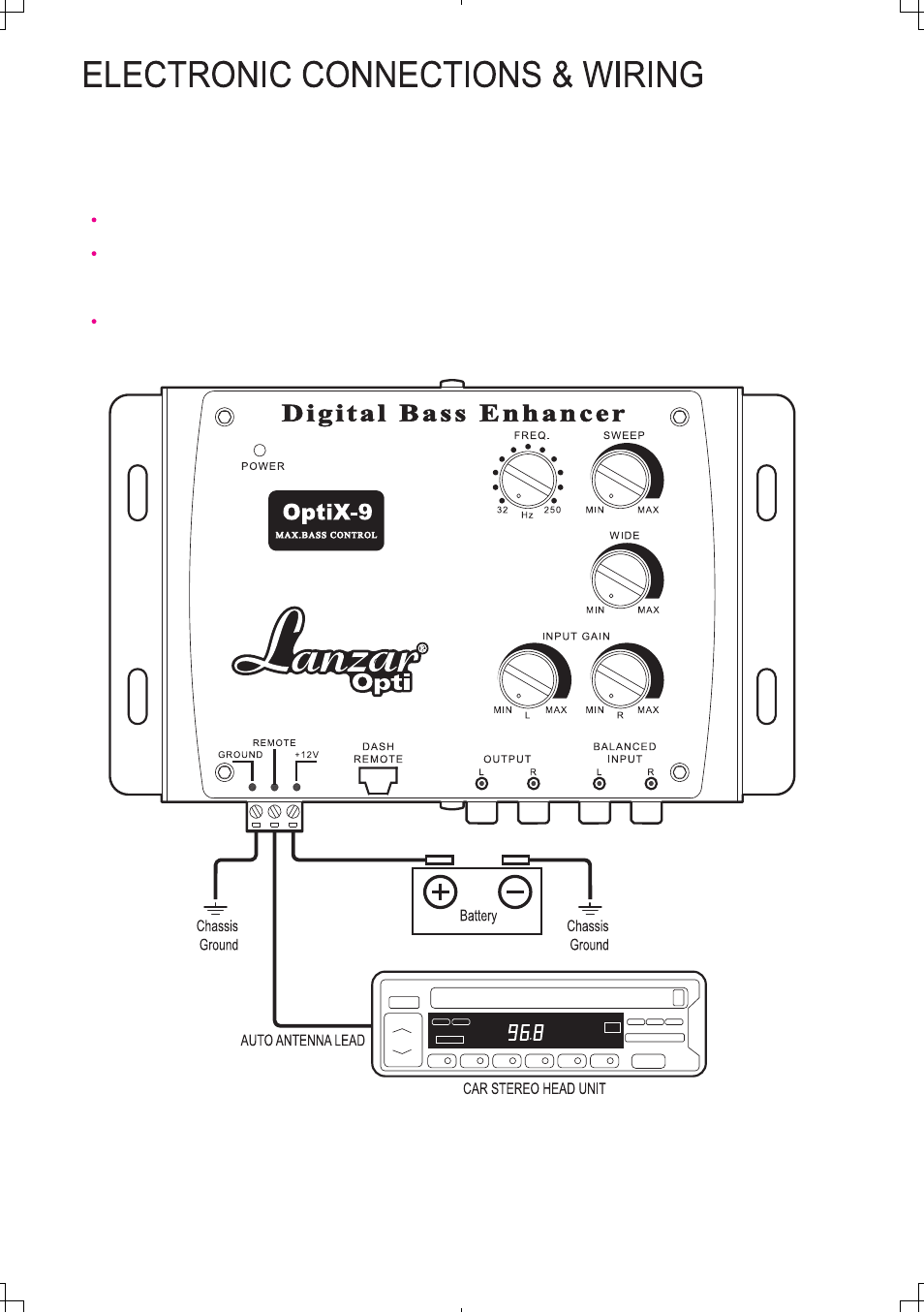 Manual-optix-9-04, Power connection | Lanzar OPTIX9 User Manual | Page 5 / 8