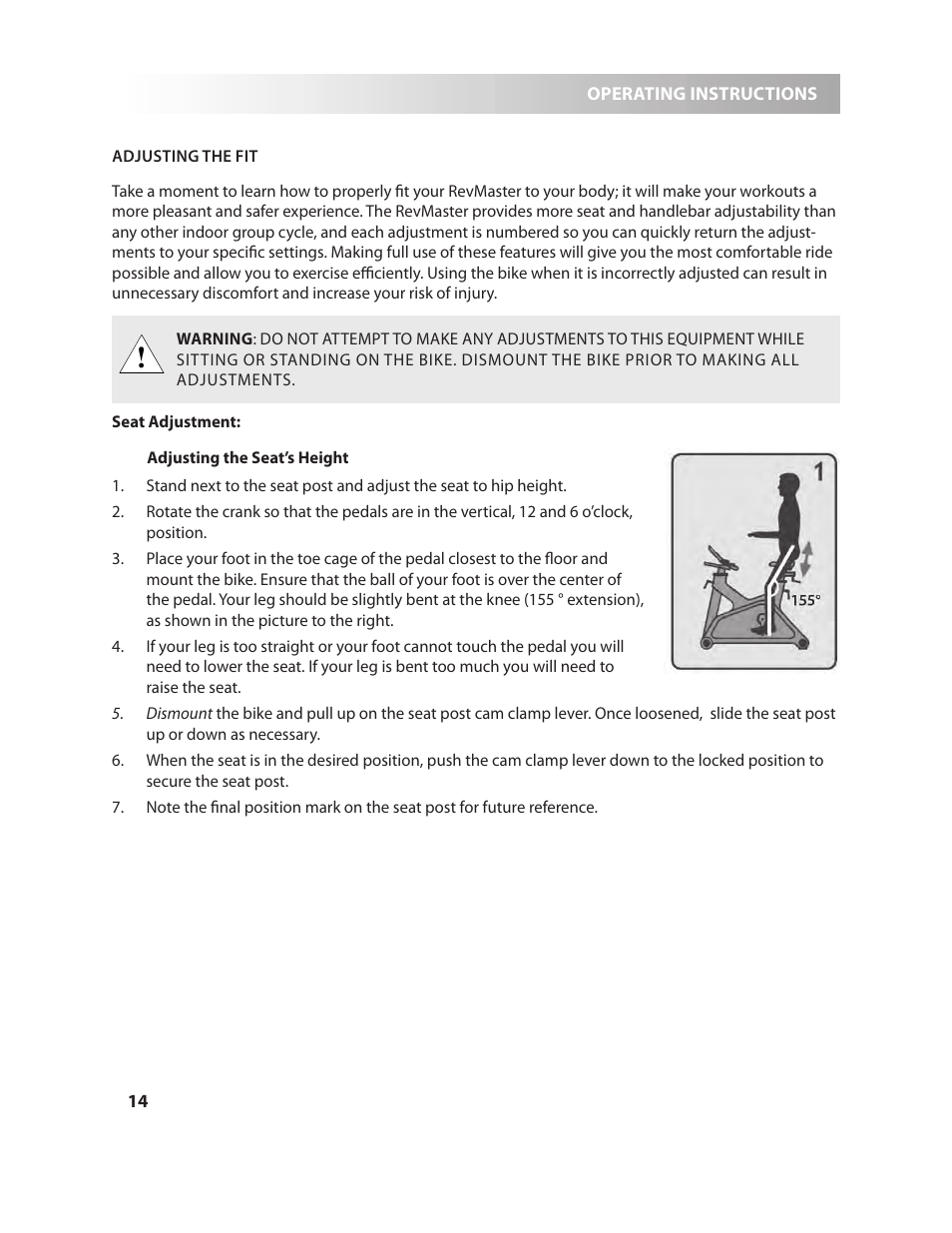 LeMond RevMaster Pro User Manual | Page 14 / 29