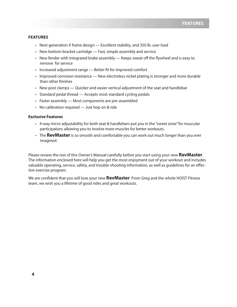 LeMond RevMaster Pro User Manual | Page 4 / 29