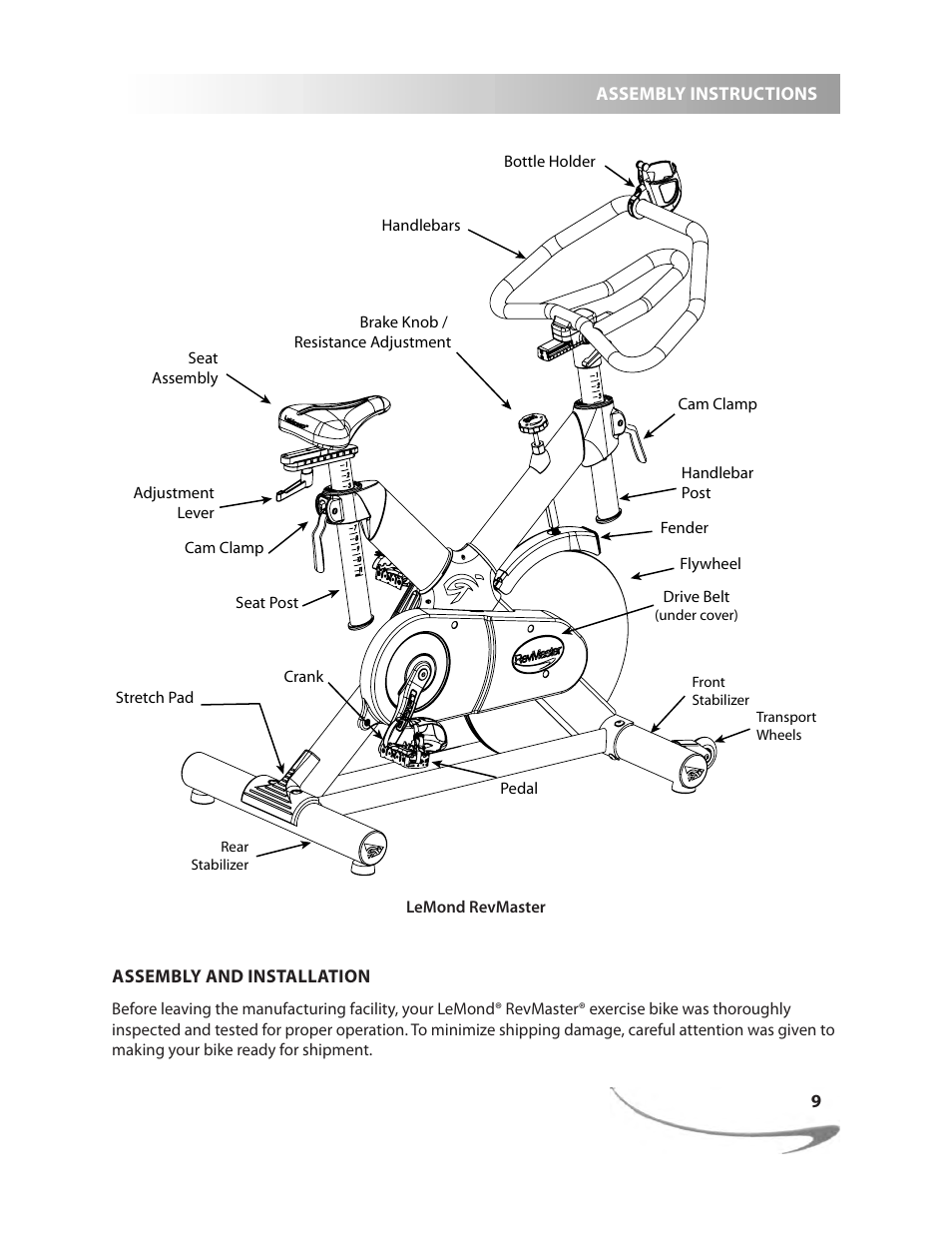 LeMond RevMaster Pro User Manual | Page 9 / 29