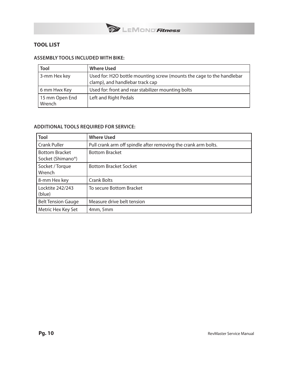 LeMond RevMaster Pro User Manual | Page 12 / 30