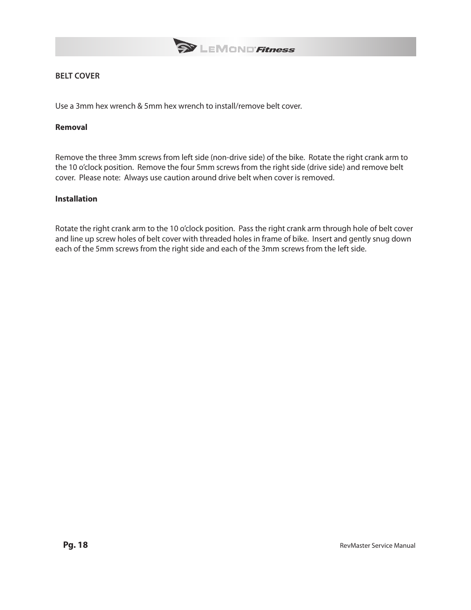 LeMond RevMaster Pro User Manual | Page 20 / 30