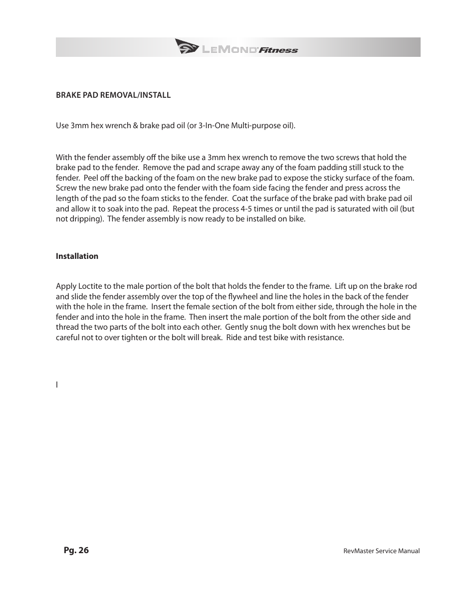 LeMond RevMaster Pro User Manual | Page 28 / 30