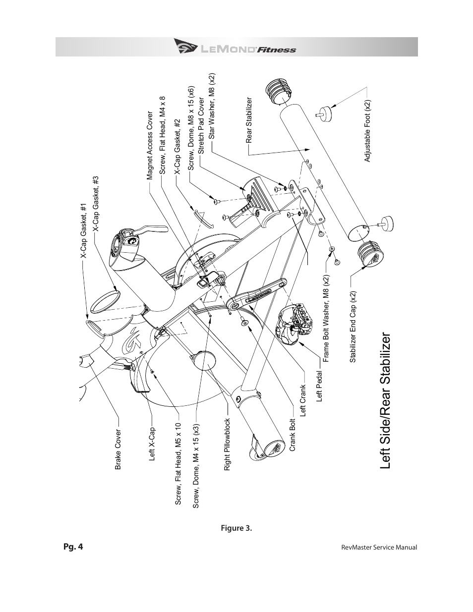 Left side/rear stabilizer | LeMond RevMaster Pro User Manual | Page 6 / 30