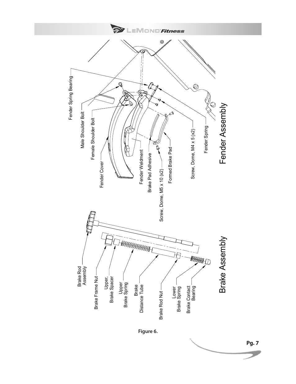 Brake assembly fender assembly | LeMond RevMaster Pro User Manual | Page 9 / 30