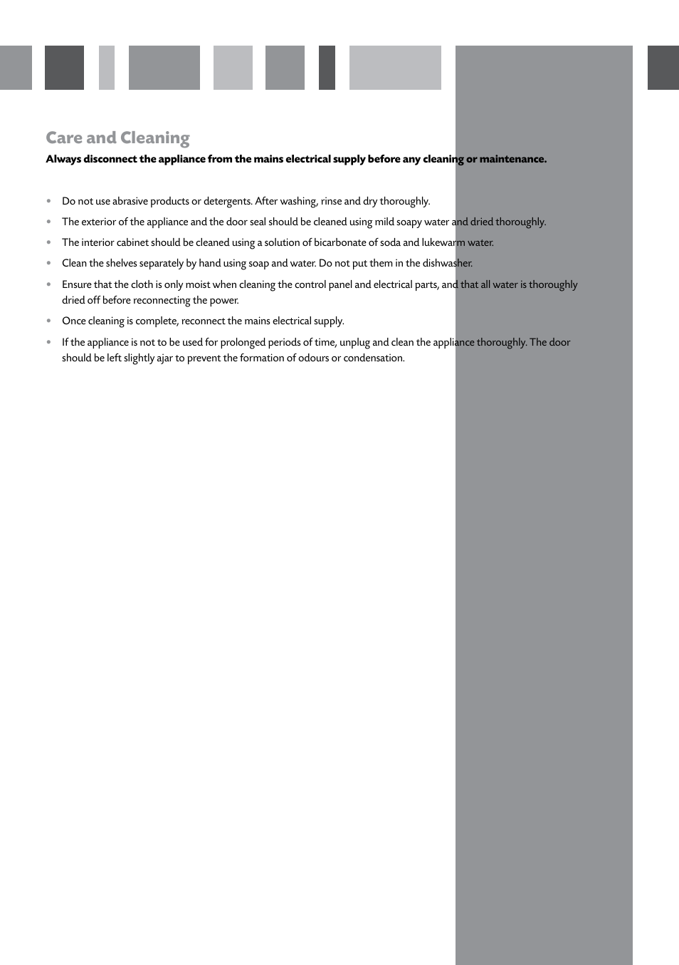 Care and cleaning | CDA FWV450 User Manual | Page 6 / 12