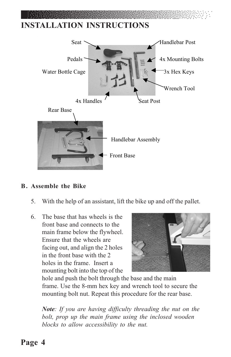Page 4 installation instructions | LeMond RevMaster Classic User Manual | Page 10 / 40