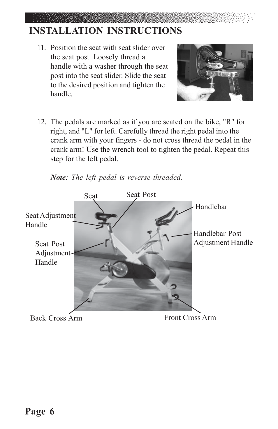 Page 6, Installation instructions | LeMond RevMaster Classic User Manual | Page 12 / 40