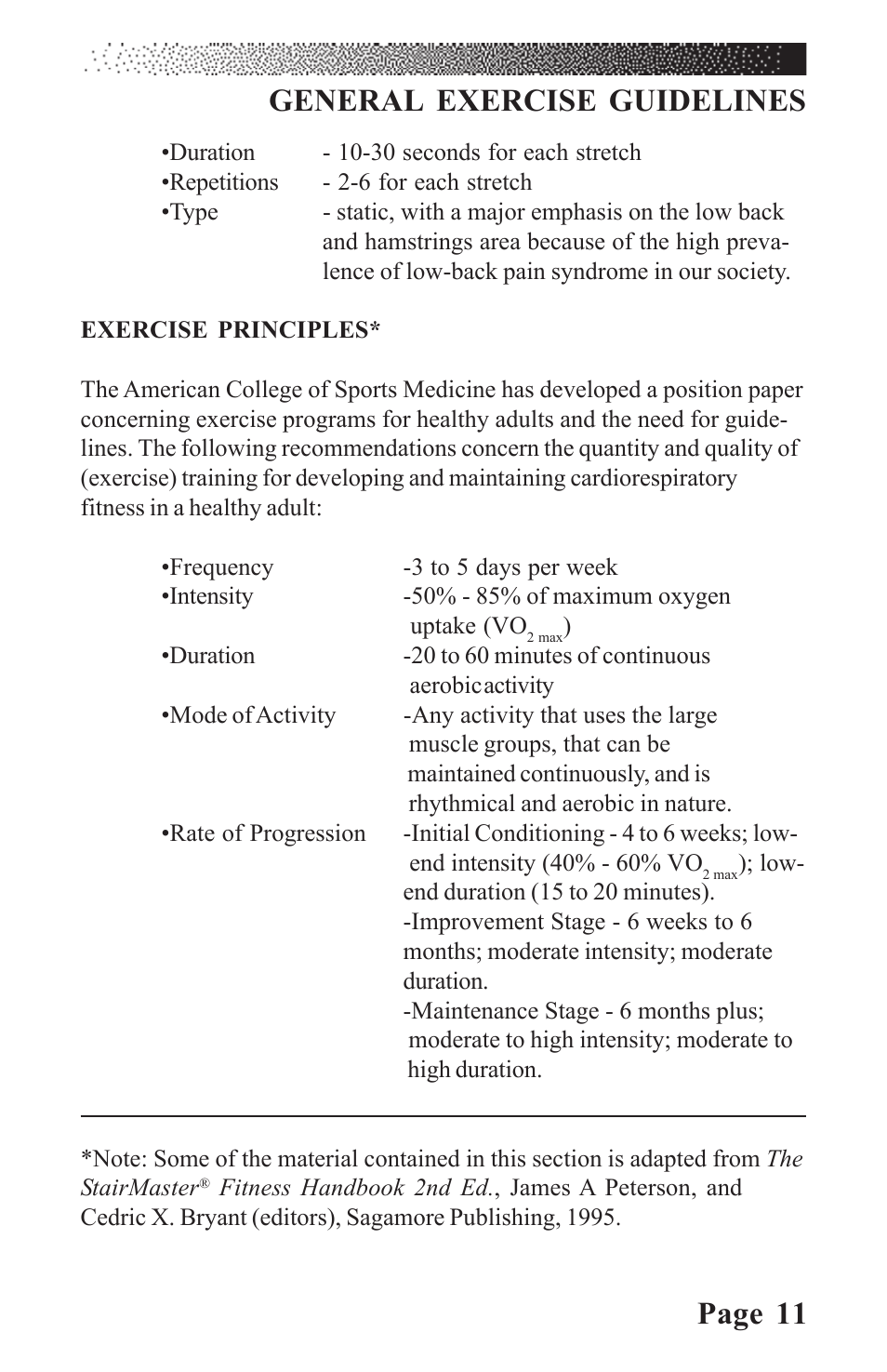 Page 11, General exercise guidelines | LeMond RevMaster Classic User Manual | Page 17 / 40