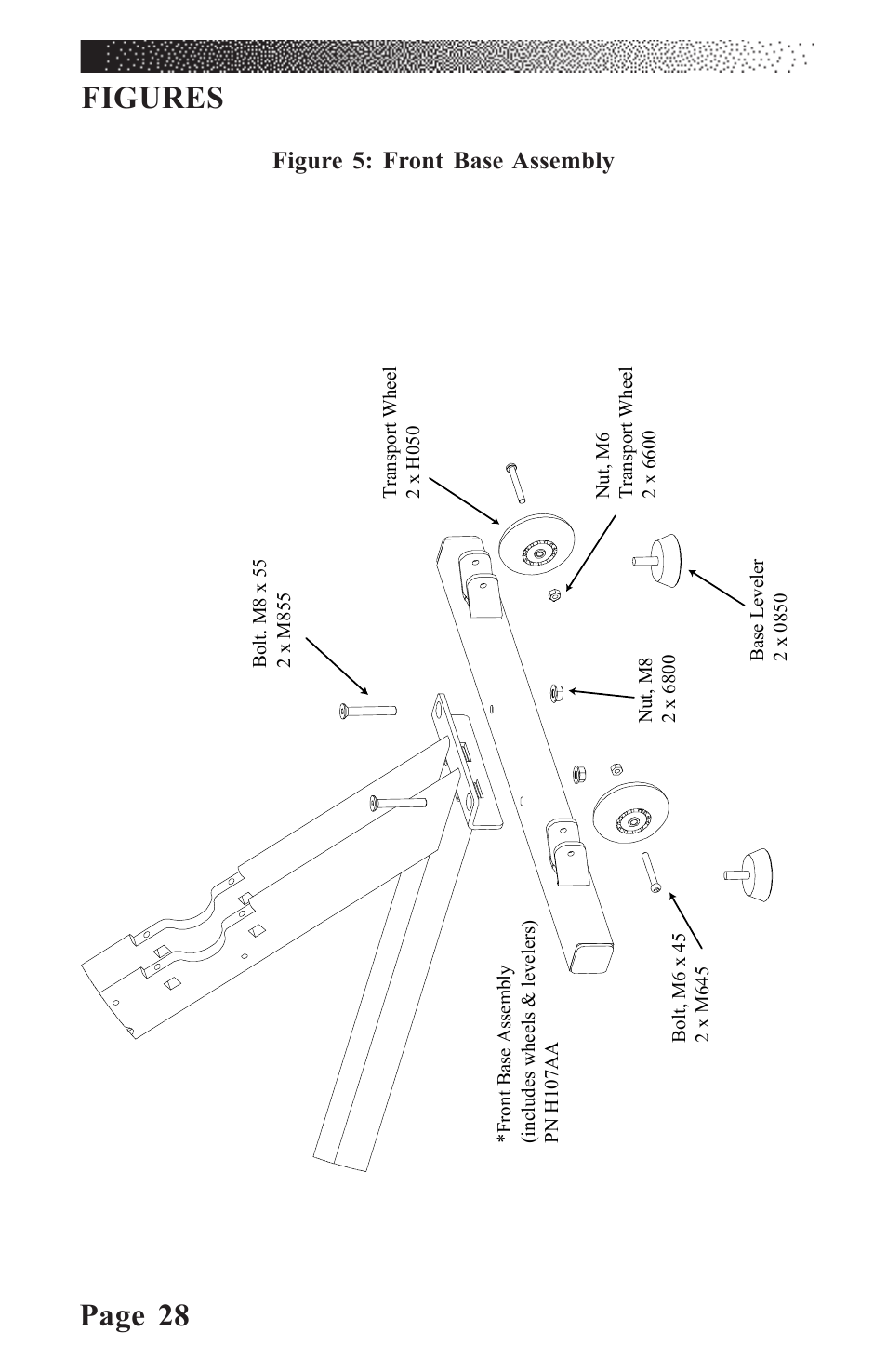 Page 28, Figures, Figure 5: front base assembly | LeMond RevMaster Classic User Manual | Page 34 / 40