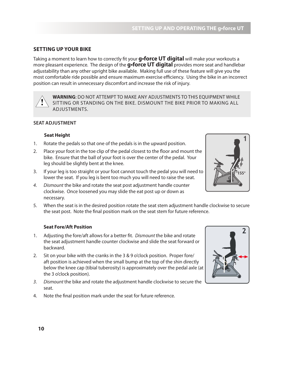 LeMond g-force UT User Manual | Page 10 / 40