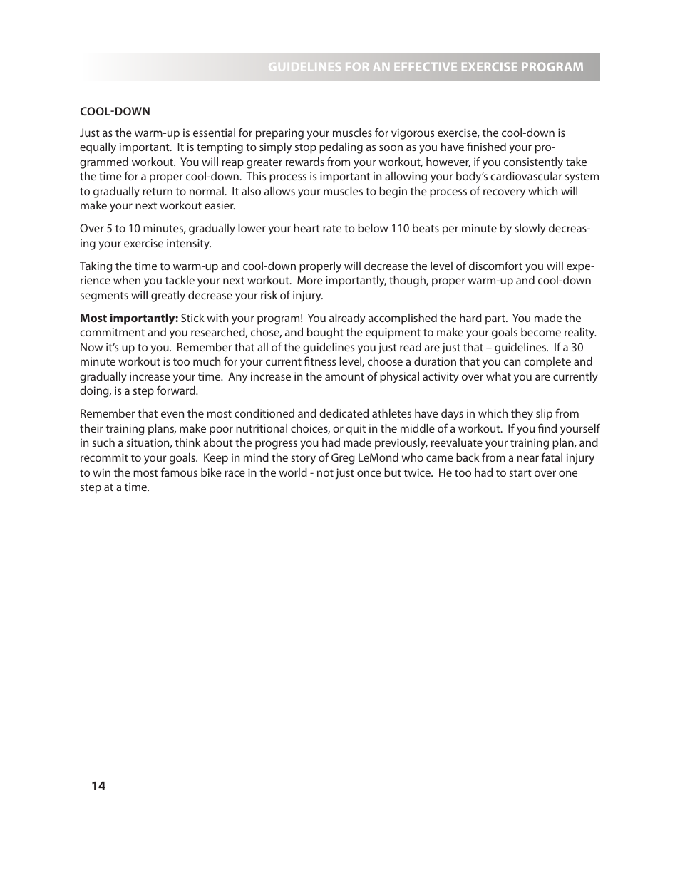 LeMond g-force UT User Manual | Page 14 / 40