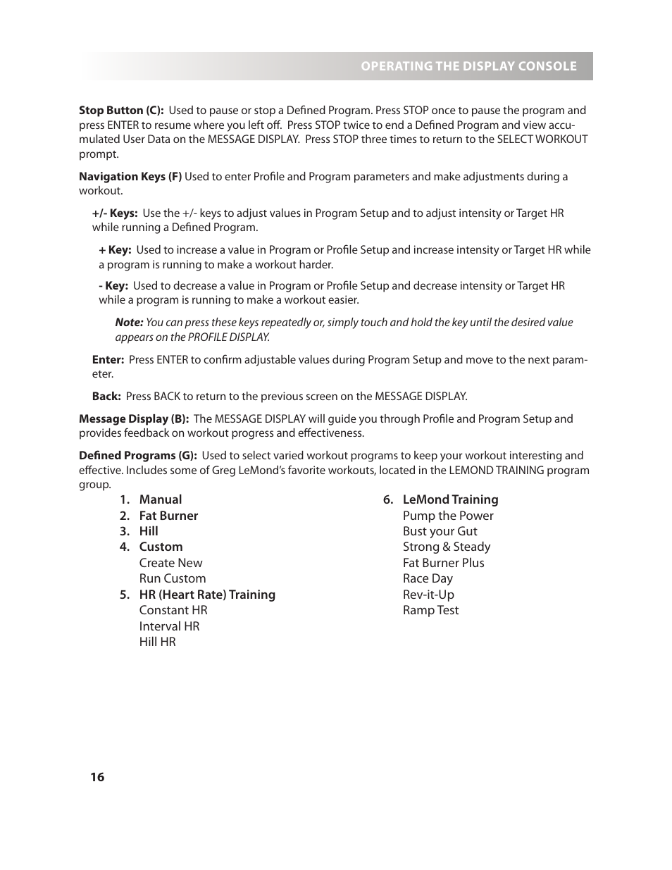 LeMond g-force UT User Manual | Page 16 / 40